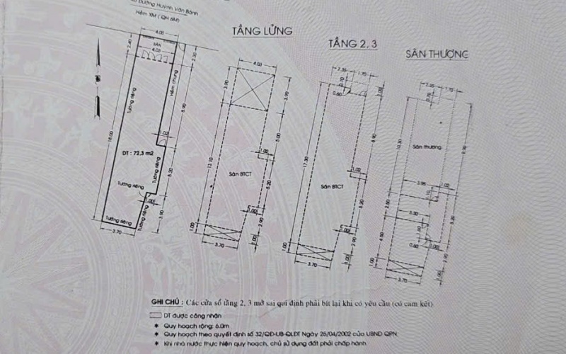 Nhà hẻm Huỳnh Văn Bánh (bê tông 6m), diện tích 85,4m2 full ODT (ngang 3.7m_nở hậu 4.05m) x dài 18m;